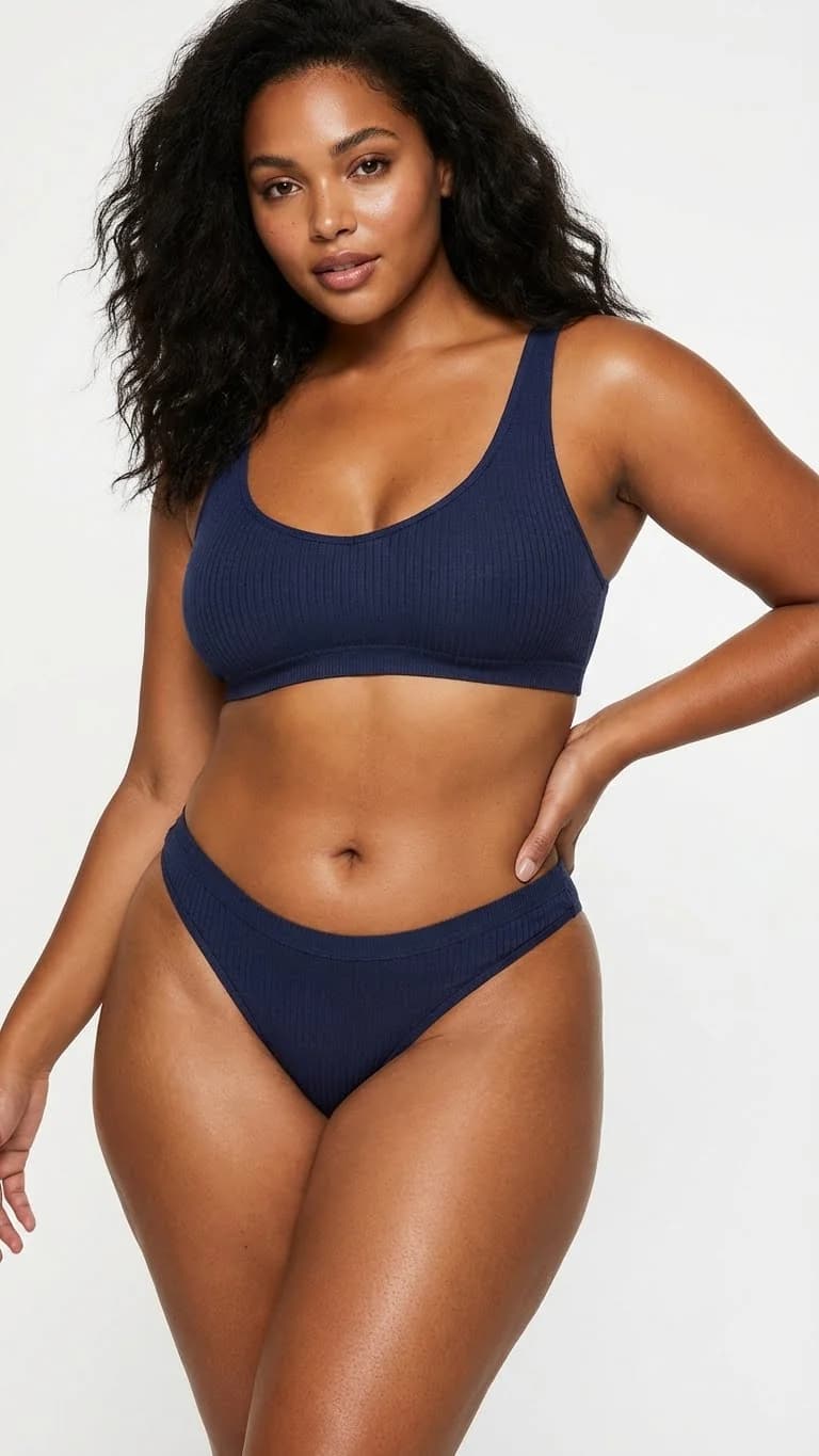 Fitilli (Ribbed) Ribana Tanga Midnight Navy - Fitilli (Ribbed) Ribana Kumaş Detayı