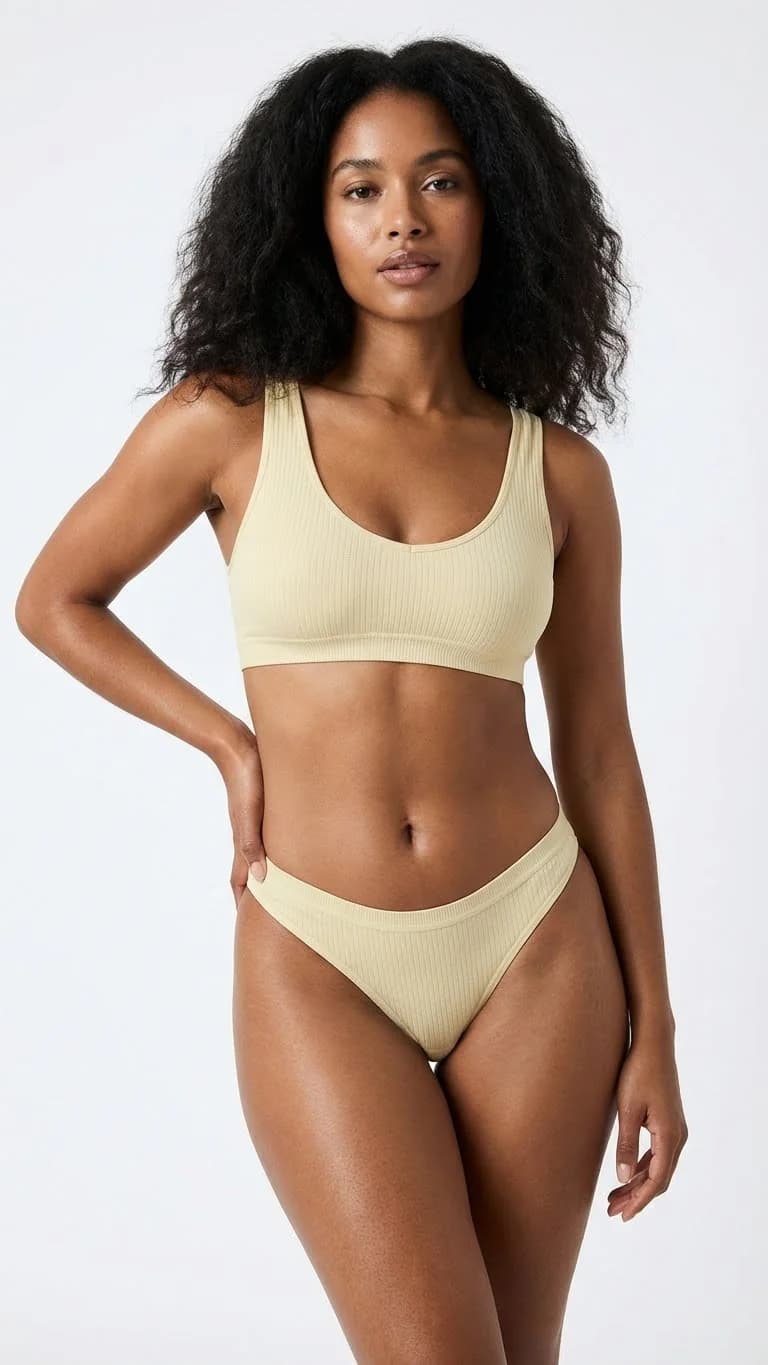 Fitilli (Ribbed) Ribana Tanga Soft Primrose - Soft Primrose Renk Detayı