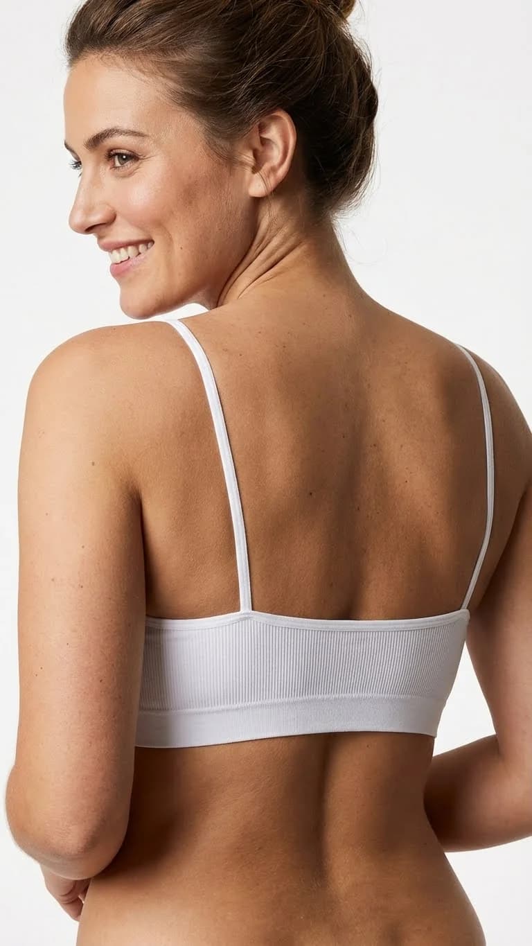 Missfit Kadın Tek Büstiyer İp Askılı Kaplı Beyaz - Yan Görünüm