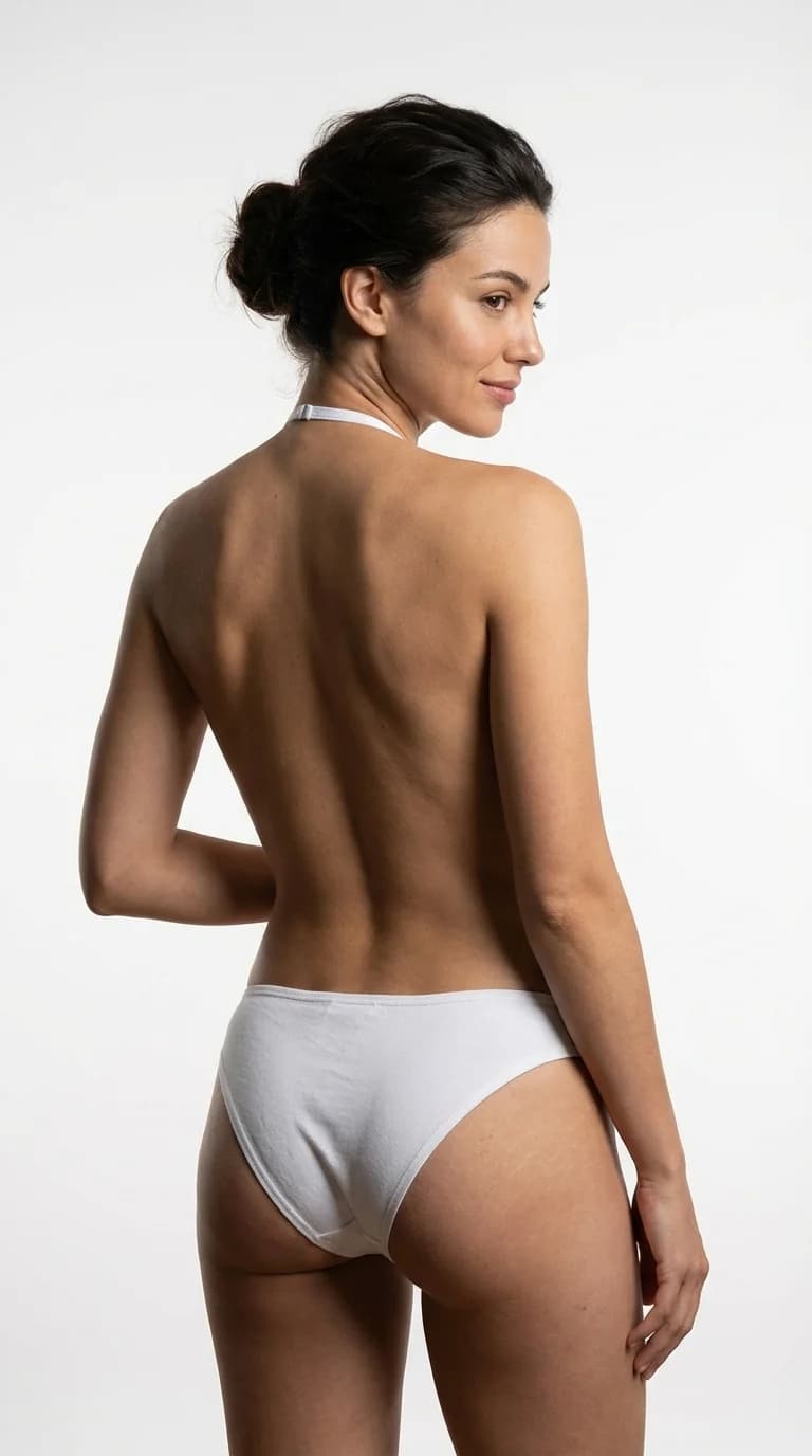 Nefes Alan Pamuklu Bikini Külot - Manken Üzerinde Arka Görünüm