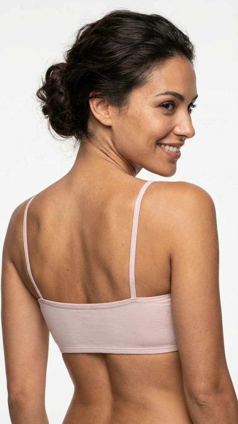Nude Basic Crop Büstiyer - Manken Üzerinde Genel Görünüm