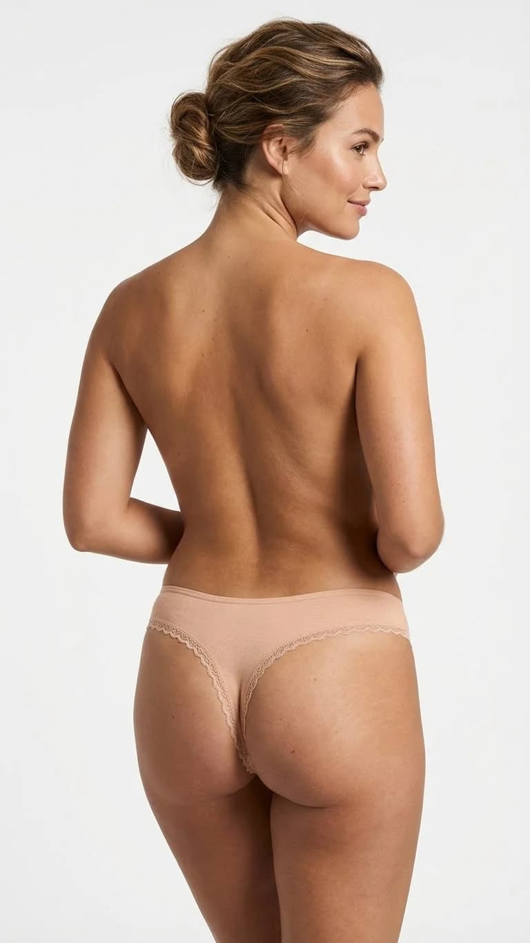 Nude Kenarı Dantelli Brazilian Külot - Esnek Yapı Detayı