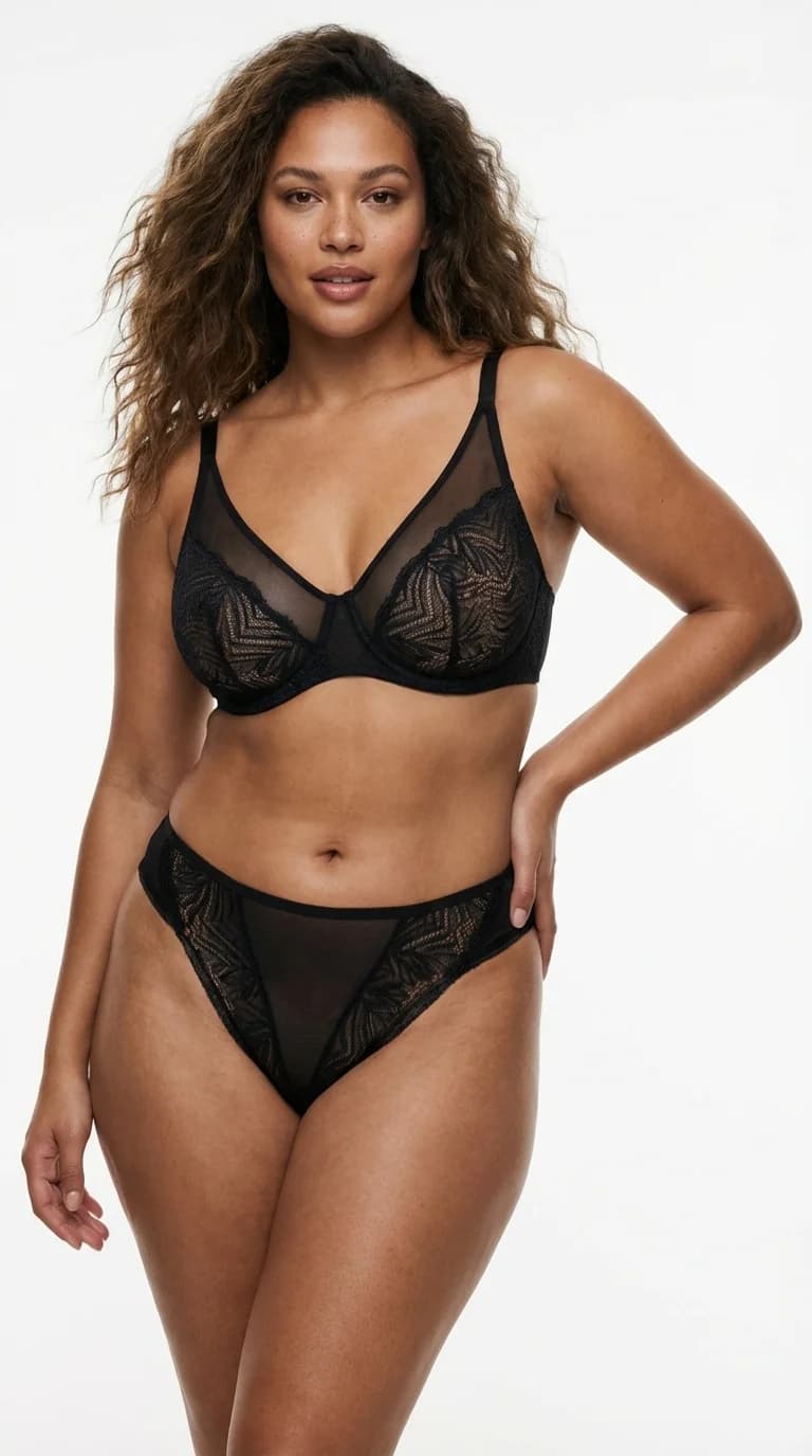 Orta Bikini Külot Tül Yan Bant Şeffaf İç Çamaşırı Model Siyah - Şeffaf İç Çamaşırı Model Detayı - LunaIntim