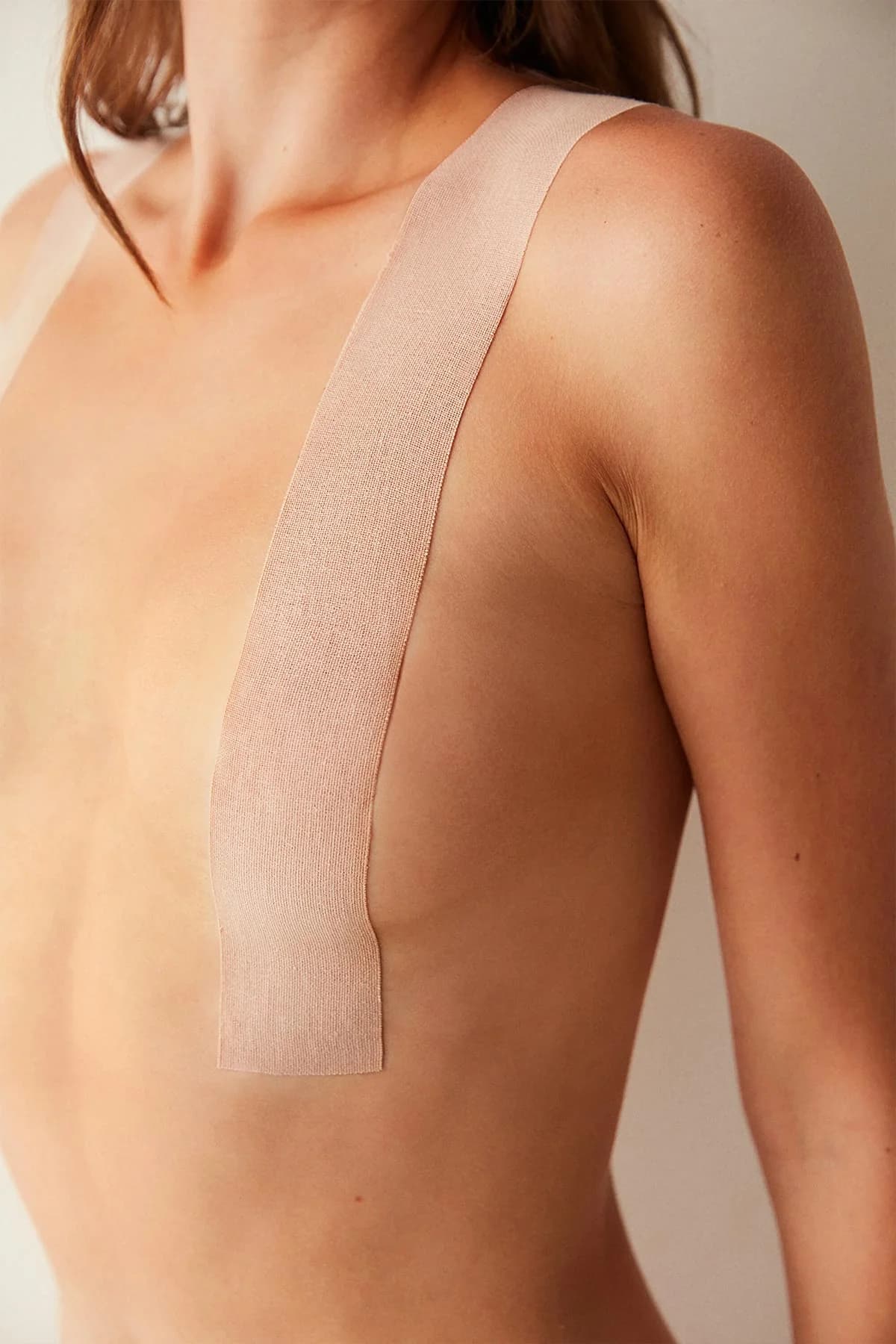 Yeni İnci Kadın Göğüs Bandı Nude - Yan Görünüm - LunaIntim