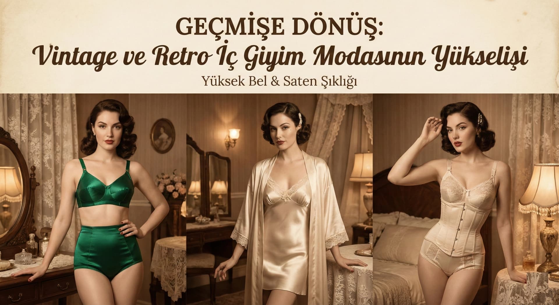 Vintage ve Retro İç Giyim: Yüksek Bel & Saten